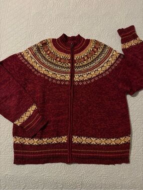 Vintage Y2K Heirloom Collectibles Fair Isle cardigan sweater. Size large